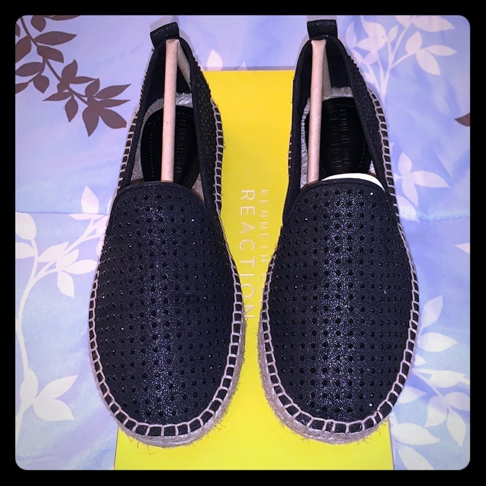Kenneth Cole BOOM-ER Black Espadrilles Sz 6M